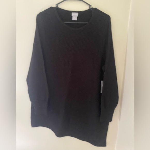 Chicos Asymmetrical Hem Ribbed Tunic - Picture 7 of 12